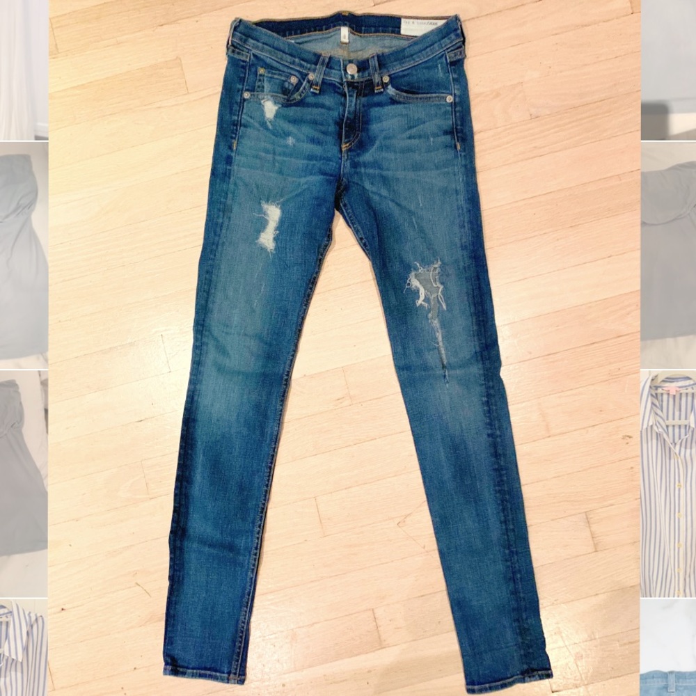 Rag & Bone Distressed Skinny Jeans Size 26